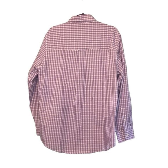 Chaps Long Meadow Classic Fit Button Down Shirt Lavender White Gingham Check M - Picture 2 of 6